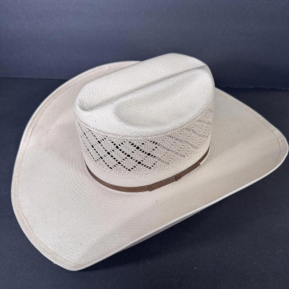 Bigger Hats, Cowboy Hat Hollywood Ivory Size 7 1/8 Straw Hat - Picture 2 of 10